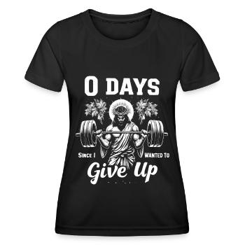 Powerlifting Bodybuilder 0 jours depuis Jambe sautée - T-shirt sport Femme - noir - Devant - AI Model Female 172 light (172cm)