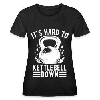 Gym Junkies It´s Hard To Kettlebell Calisthenics - Frauen Funktions-T-Shirt - Schwarz - Vorne - AI Model Female 172 light (172cm)