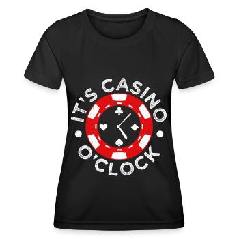 Fan de jeux d’argent C’est Casino O ́Clock Casino - T-shirt sport Femme - noir - Devant - AI Model Female 172 light (172cm)