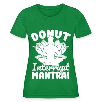 Pilates Enthusiasts Donut Interrupt Mantra Pilates - Women's Functional T-Shirt - kelly green - Front - AI Model Female 172 dark (172cm)