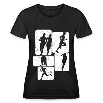 Marathon Types Motivation Running Gift - Frauen Funktions-T-Shirt - Schwarz - Vorne - AI Model Female 172 light (172cm)
