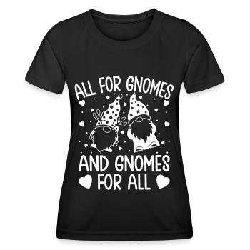 Costume de Gnome Hommes Tout Pour Gnomes & Gnomes Pour Tous - T-shirt sport Femme - noir - Devant - AI Model Female 172 light (172cm)