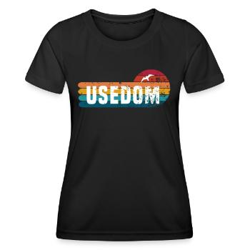Usedom - Frauen Funktions-T-Shirt - Schwarz - Vorne - AI Model Female 172 light (172cm)