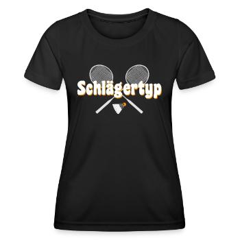 crossminton schlägertyp - Frauen Funktions-T-Shirt - Schwarz - Vorne - AI Model Female 172 light (172cm)