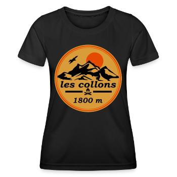 les collons - T-shirt sport Femme - noir - Devant - AI Model Female 172 light (172cm)