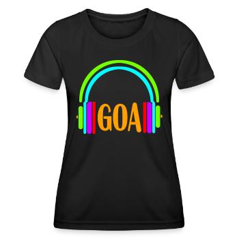 kopfhörer goa - Frauen Funktions-T-Shirt - Schwarz - Vorne - AI Model Female 172 light (172cm)