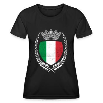 Chemise drapeau italien Drapeau italien Italia - T-shirt sport Femme - noir - Devant - AI Model Female 172 light (172cm)