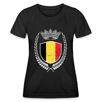 Chemise drapeau belge Drapeau belge - T-shirt sport Femme - noir - Devant - AI Model Female 172 light (172cm)