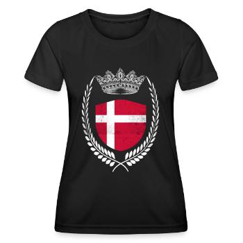 Chemise drapeau danois Drapeau danois - T-shirt sport Femme - noir - Devant - AI Model Female 172 light (172cm)
