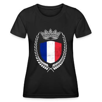 France Drapeau Français Drapeau France - T-shirt sport Femme - noir - Devant - AI Model Female 172 light (172cm)