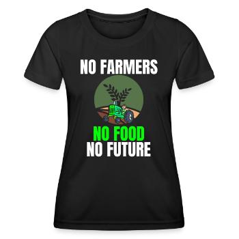 NO FARMERS NO FOOD NO FUTURE - Women's Functional T-Shirt - black - Front - AI Model Female 172 light (172cm)