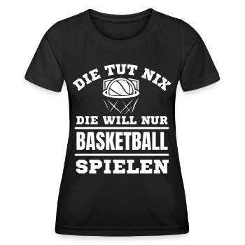 Basketball Frauen Spielerin Basketball Liebhaber - Frauen Funktions-T-Shirt - Schwarz - Vorne - AI Model Female 172 light (172cm)