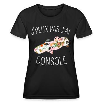 J Peux Pas J Ai Console - T-shirt sport Femme - noir - Devant - AI Model Female 172 light (172cm)