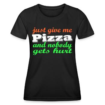 pizza mal - T-shirt sport Femme - noir - Devant - AI Model Female 172 light (172cm)