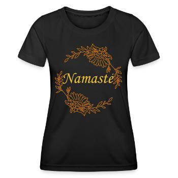 yoga namaste - Frauen Funktions-T-Shirt - Schwarz - Vorne - AI Model Female 172 light (172cm)