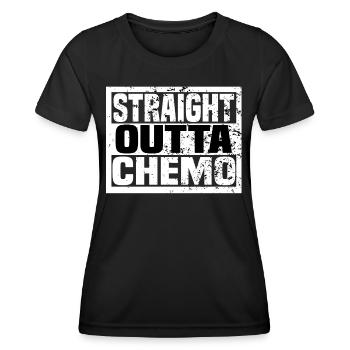 straight outta chemo - Frauen Funktions-T-Shirt - Schwarz - Vorne - AI Model Female 172 light (172cm)