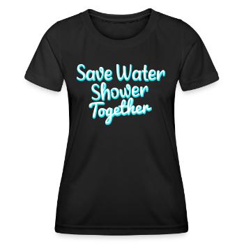 Économisez de l’eau douche ensemble - T-shirt sport Femme - noir - Devant - AI Model Female 172 light (172cm)