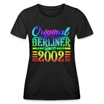 berliner original since 2002 bunt Regenbogen - Frauen Funktions-T-Shirt - Schwarz - Vorne - AI Model Female 172 light (172cm)
