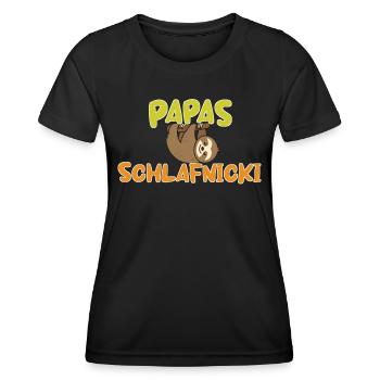 papas schlafnicki - Frauen Funktions-T-Shirt - Schwarz - Vorne - AI Model Female 172 light (172cm)