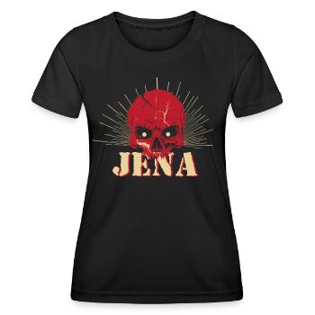 Jena Totenkopf - Frauen Funktions-T-Shirt - Schwarz - Vorne - AI Model Female 172 light (172cm)
