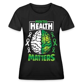 Psychische Gesundheit Angelegenheiten verbreiten Bewusstsein Gehirn - Frauen Funktions-T-Shirt - Schwarz - Vorne - AI Model Female 172 light (172cm)