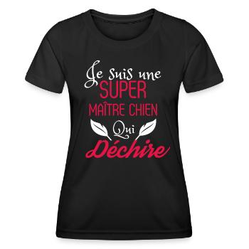 Super Maître Chien qui Déchire - T-shirt sport Femme - noir - Devant - AI Model Female 172 light (172cm)