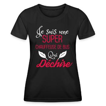 Super Chauffeuse de Bus qui Déchire - T-shirt sport Femme - noir - Devant - AI Model Female 172 light (172cm)