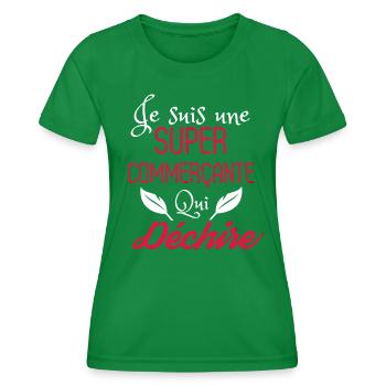 Super commerçante qui déchire - T-shirt sport Femme - vert - Devant - AI Model Female 172 dark (172cm)