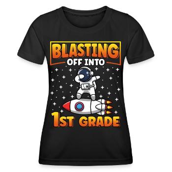 In die 1. Klasse zurück in die Schule - Frauen Funktions-T-Shirt - Schwarz - Vorne - AI Model Female 172 light (172cm)