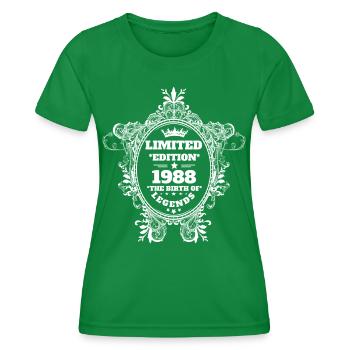 1988 - Women's Functional T-Shirt - kelly green - Front - AI Model Female 172 dark (172cm)