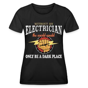 T-shirt électricien - électricien - T-shirt sport Femme - noir - Devant - AI Model Female 172 light (172cm)
