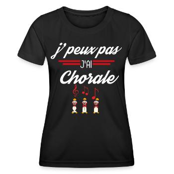 J Peux pas j ai Choral - T-shirt sport Femme - noir - Devant - AI Model Female 172 light (172cm)