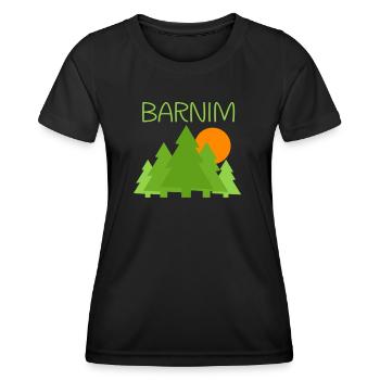 Wald Sonnenuntergang Barnim - Frauen Funktions-T-Shirt - Schwarz - Vorne - AI Model Female 172 light (172cm)