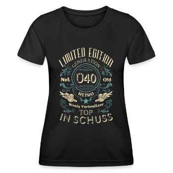 Limited Edition 40. Geburtstag Lustiger Spruch Ü40 - Frauen Funktions-T-Shirt - Schwarz - Vorne - AI Model Female 172 light (172cm)