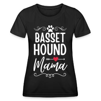 Basset-Hound Mama - Women's Functional T-Shirt - black - Front - AI Model Female 172 light (172cm)