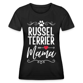 Russel-Terrier Mama - Frauen Funktions-T-Shirt - Schwarz - Vorne - AI Model Female 172 light (172cm)