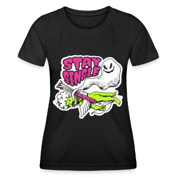 Valentine's Day - Stay Single - Anti Valentine - Women's Functional T-Shirt - black - Front - AI Model Female 172 light (172cm)