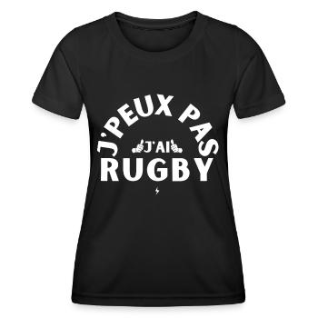 J Peux Pas J Ai Rugby - T-shirt sport Femme - noir - Devant - AI Model Female 172 light (172cm)