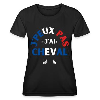 J Peux Pas J Ai Cheval - T-shirt sport Femme - noir - Devant - AI Model Female 172 light (172cm)