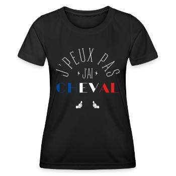 J Peux Pas J Ai Cheval - T-shirt sport Femme - noir - Devant - AI Model Female 172 light (172cm)