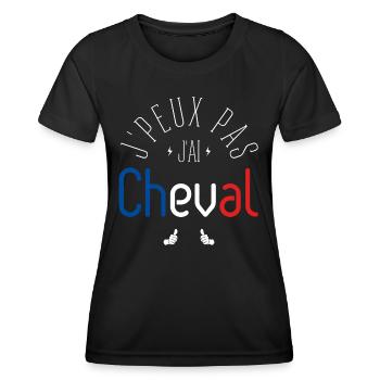 J Peux Pas J Ai Cheval - T-shirt sport Femme - noir - Devant - AI Model Female 172 light (172cm)