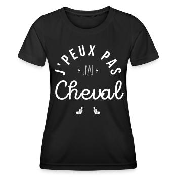 J Peux Pas J Ai Cheval - T-shirt sport Femme - noir - Devant - AI Model Female 172 light (172cm)