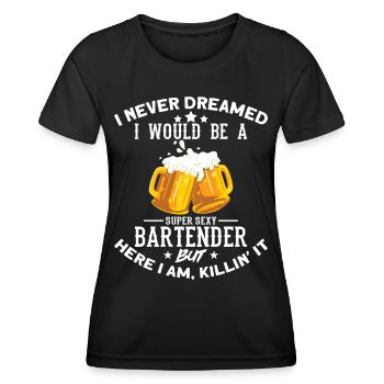 Barman - Barman - T-shirt sport Femme - noir - Devant - AI Model Female 172 light (172cm)