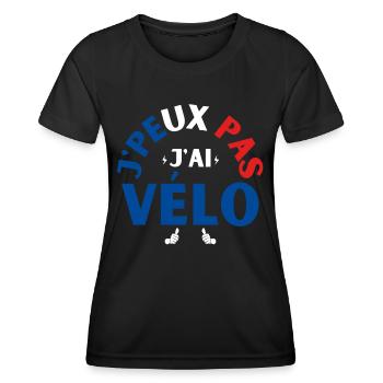 J'Peux Pas J'Ai Vélo - T-shirt sport Femme - noir - Devant - AI Model Female 172 light (172cm)