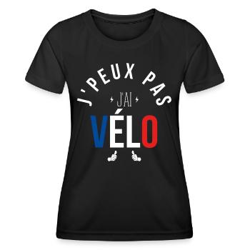 J Peux Pas J Ai Vélo - T-shirt sport Femme - noir - Devant - AI Model Female 172 light (172cm)
