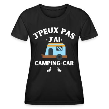 J Peux Pas J AI Camping Car - T-shirt sport Femme - noir - Devant - AI Model Female 172 light (172cm)