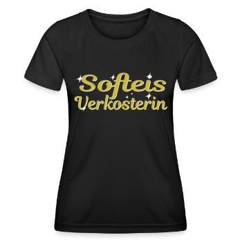 Softeis Verkosterin - Frauen Funktions-T-Shirt - Schwarz - Vorne - AI Model Female 172 light (172cm)