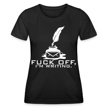Writing Novelty for Writers - Women's Functional T-Shirt - black - Front - AI Model Female 172 light (172cm)