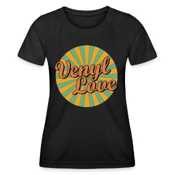 venyl love - Frauen Funktions-T-Shirt - Schwarz - Vorne - AI Model Female 172 light (172cm)
