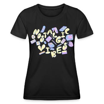 Nostalgic vibes (yellow) - Women's Functional T-Shirt - black - Front - AI Model Female 172 light (172cm)